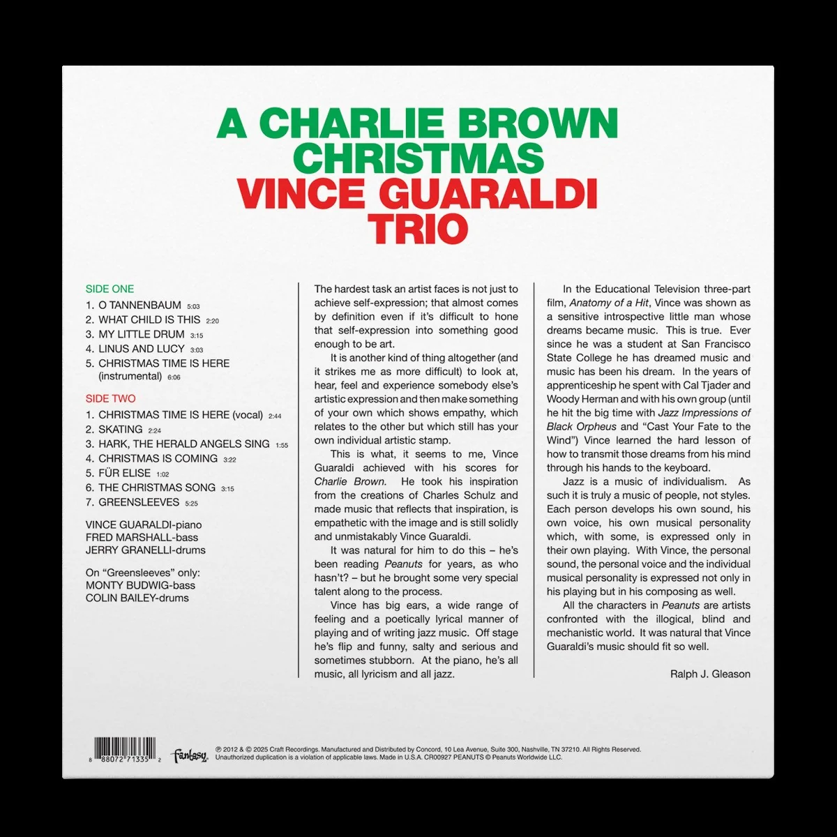 Vince Guaraldi Trio - A Charlie Brown Christmas - Image 3